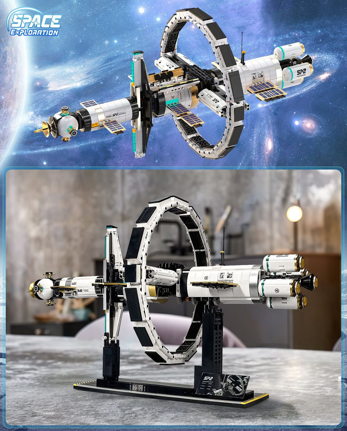 Electric International Space Station Building Kit, Collectible Display Model (2221 Pcs)