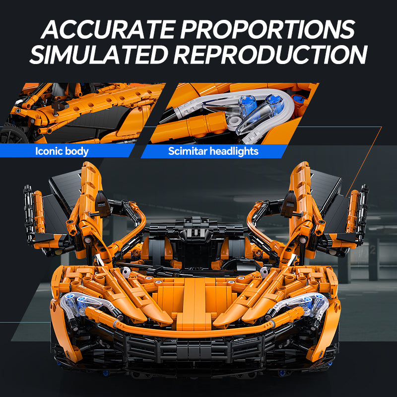 1: 8 McLaren Smiling M1 Building Sets, Rear wing linked air suspension, Butterfly Wing Door, None-Remote Controlled (3617 Pcs)