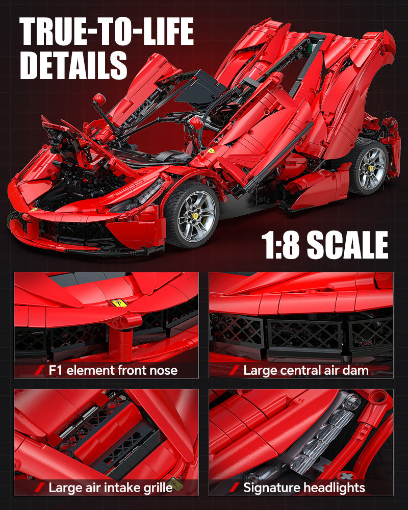 1: 8 LaFerrari C6 Sportcar Building Set, Fully Detailed Simulation, The Ultimate Collectible, None-Remote Controlled (4739Pcs)