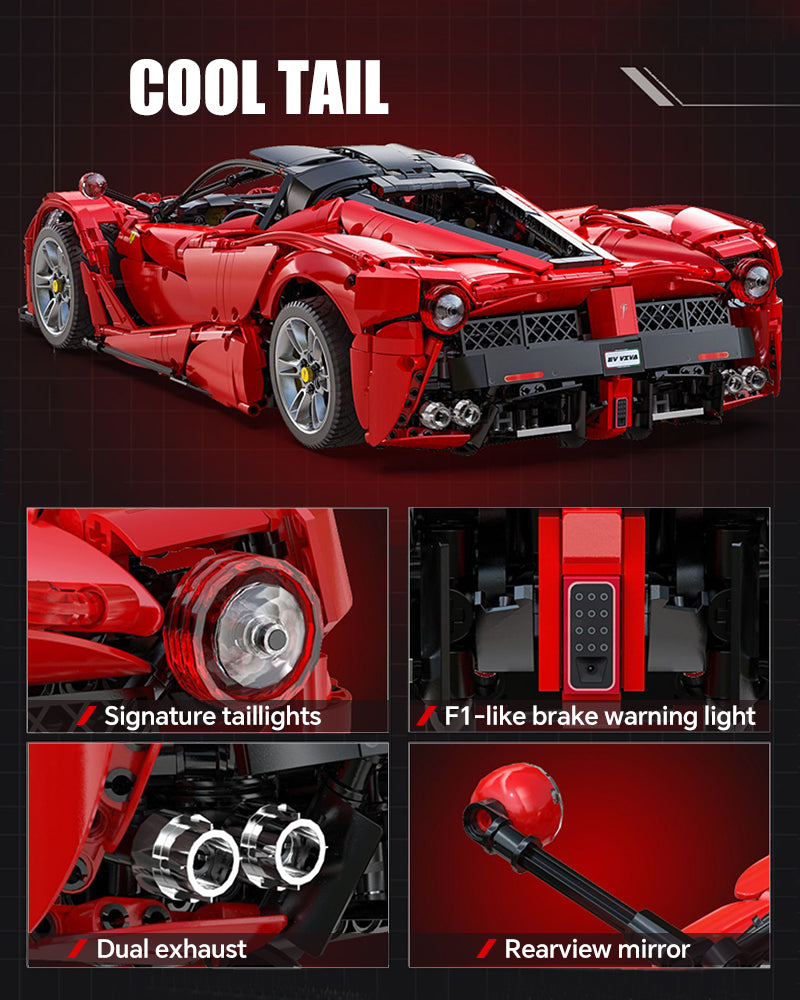 1: 8 LaFerrari C6 Sportcar Building Set, Fully Detailed Simulation, The Ultimate Collectible, None-Remote Controlled (4739Pcs)