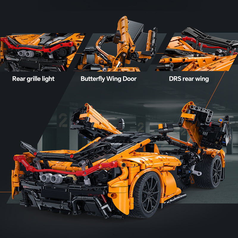 1: 8 McLaren Smiling M1 Building Sets, Rear wing linked air suspension, Butterfly Wing Door, None-Remote Controlled (3617 Pcs)