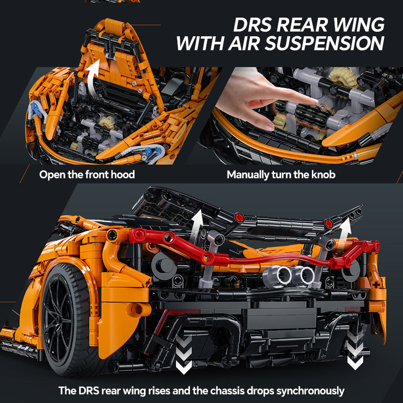 1: 8 McLaren Smiling M1 Building Sets, Rear wing linked air suspension, Butterfly Wing Door, None-Remote Controlled (3617 Pcs)