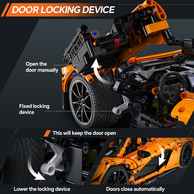 1: 8 McLaren Smiling M1 Building Sets, Rear wing linked air suspension, Butterfly Wing Door, None-Remote Controlled (3617 Pcs)