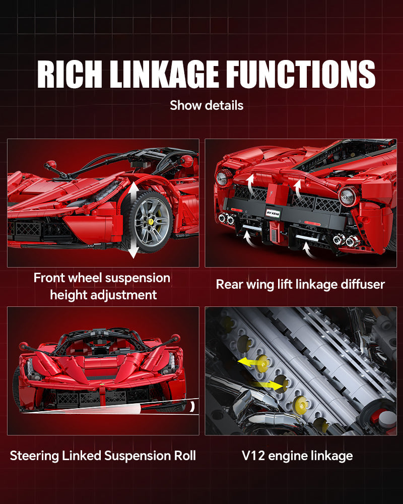 1: 8 LaFerrari C6 Sportcar Building Set, Fully Detailed Simulation, The Ultimate Collectible, None-Remote Controlled (4739Pcs)