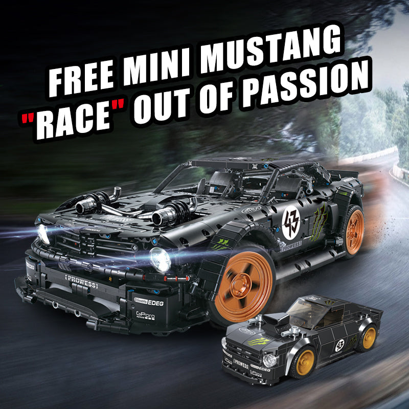 1: 8 HOONIKEN Model Car Set, Giveaway Mini Mustang, A Must Have for Muscle Car Fans (3145Pcs)