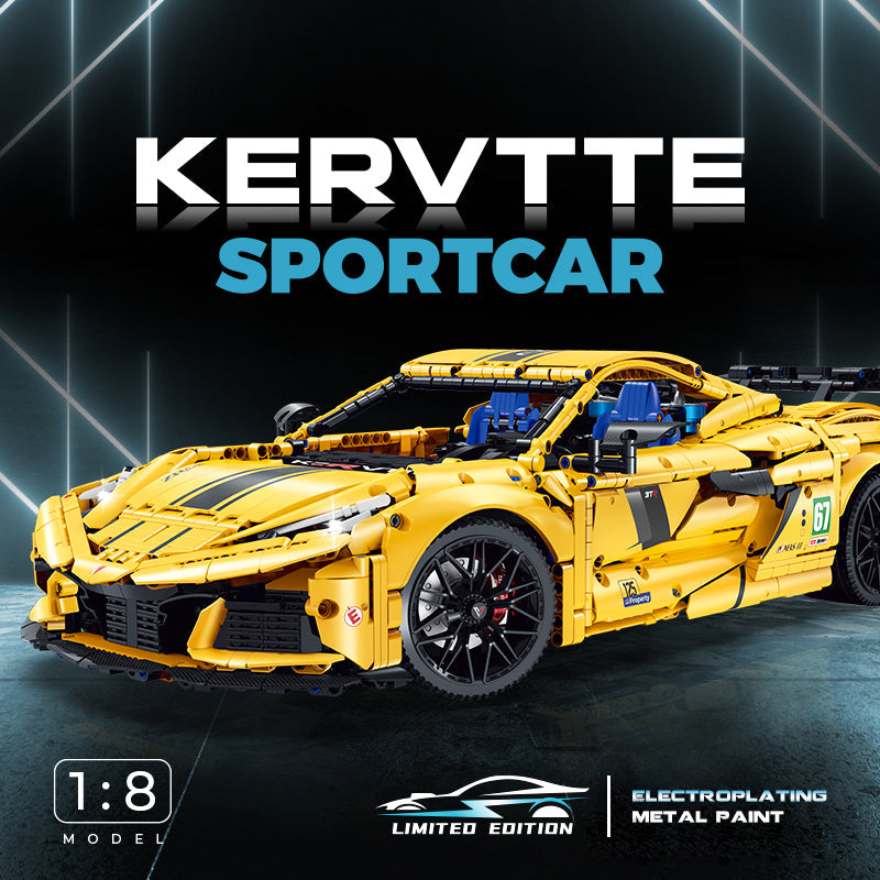 1: 8 Corvette C8 Supercar Building Sets with Remote Control, Electric lift tail, Electric Lifting Chassis, Electric Door (3788 Pcs)