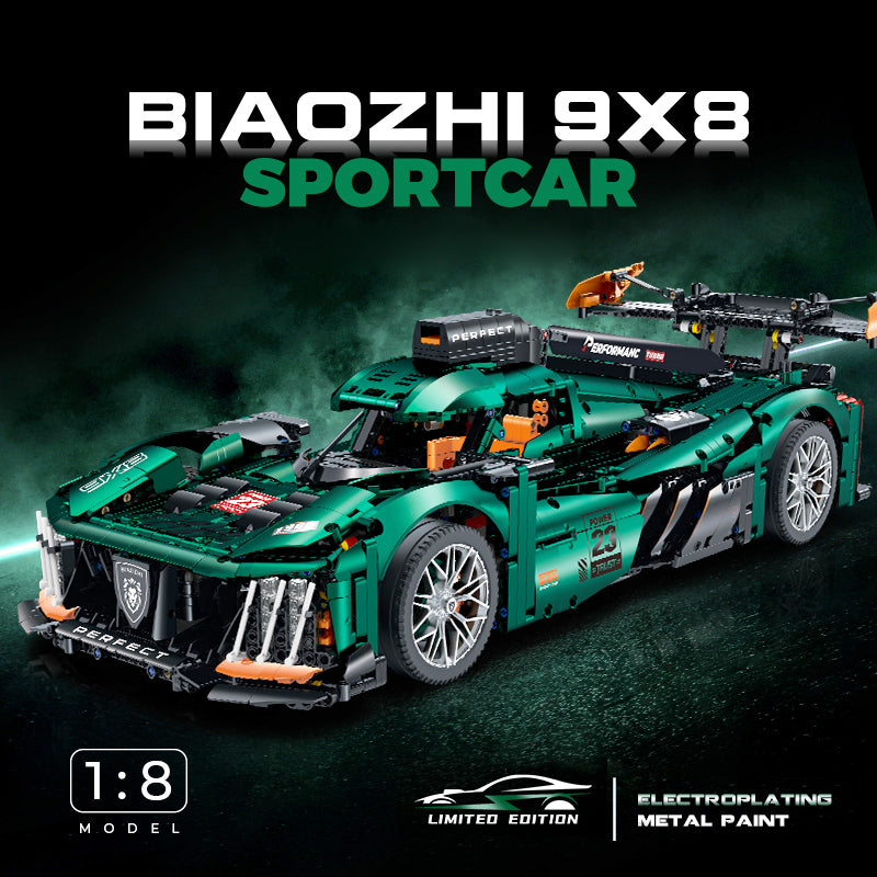 1: 8 Le Mans 9×8 RaceCar Building Sets with Remote Control, Electric Lift Tail Wing, Fluorescent Headlights (3746 Pcs)