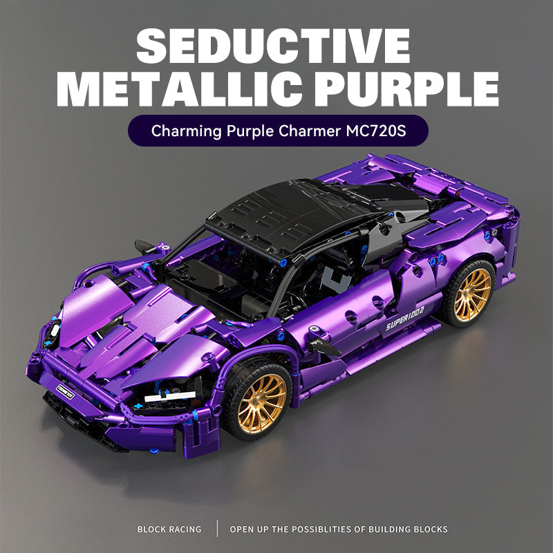 1:14 Purple Phantom Sports Car Building Sets, Collectable Model for Boys Men Teens (1273 Pcs)