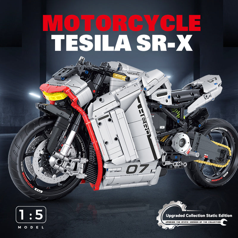 1:5 ZERO SR-X Motorcycle Buiding Kit with Dedicated Bracket,  Adult Collectible Models (2268 Pcs)