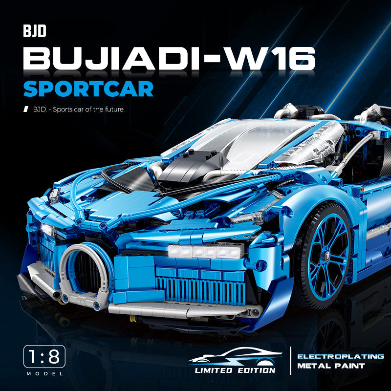 1: 8  Jet Bugatti Building Sets with Remote Control, Electric spray system and headlights (3868 Pcs)