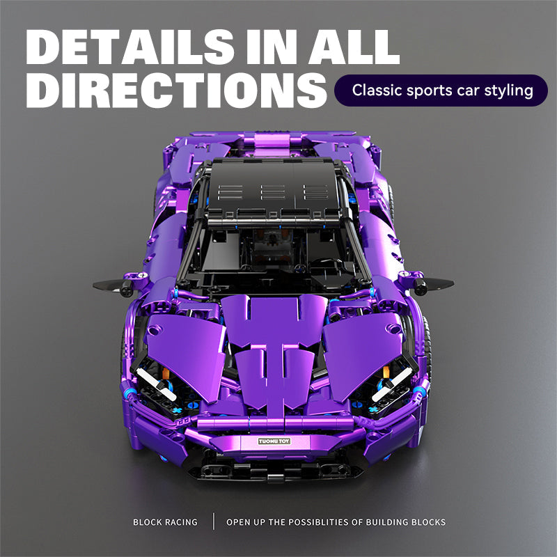 1:14 Purple Phantom Sports Car Building Sets, Collectable Model for Boys Men Teens (1273 Pcs)