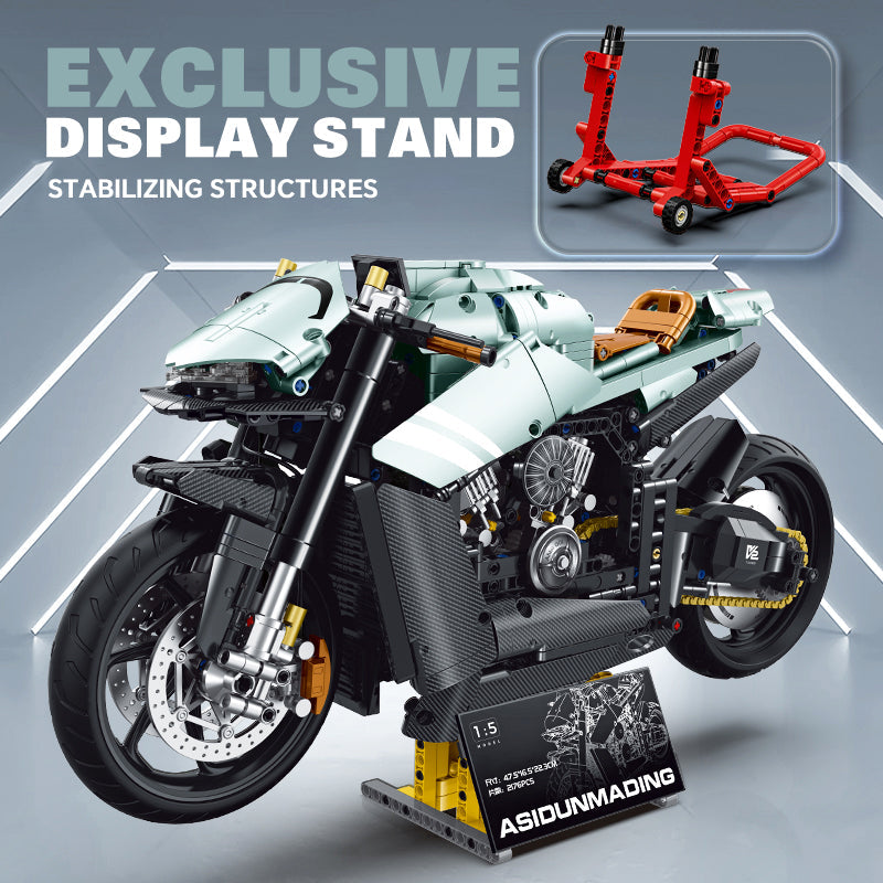 1:5 Aston Martin M7 Motorcycle Buiding Kit with Special Display Stand,  Adult Collectible Models (2176 Pcs)