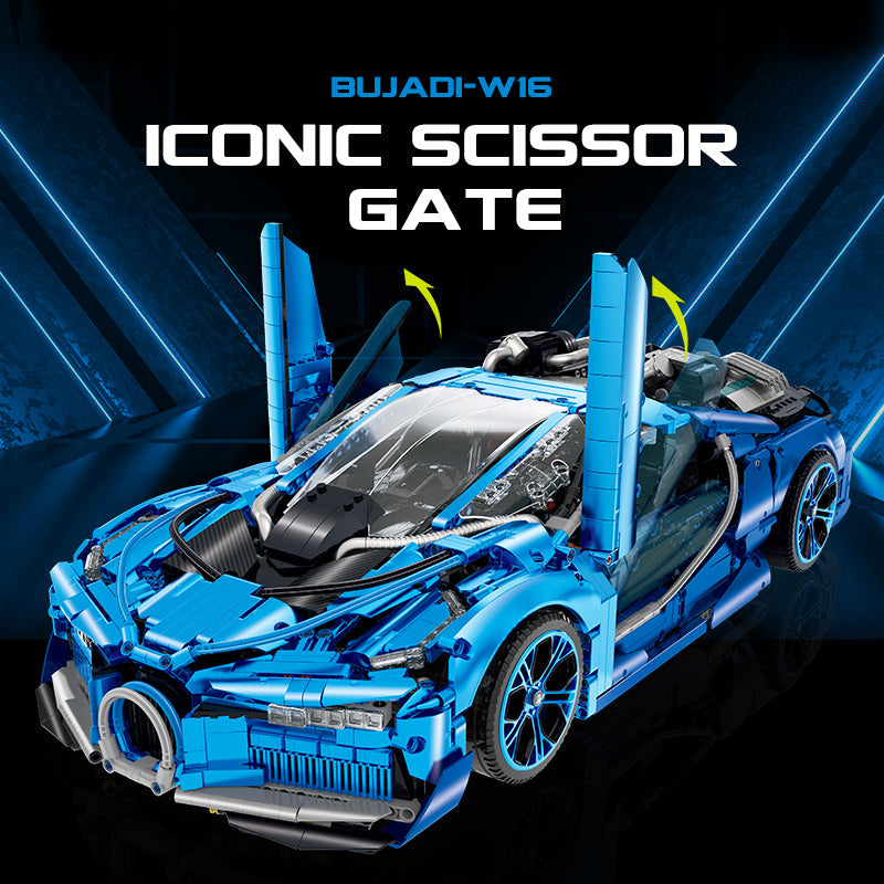 1: 8  Jet Bugatti Building Sets with Remote Control, Electric spray system and headlights (3868 Pcs)