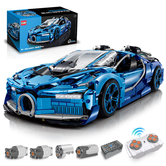 1: 8  Jet Bugatti Building Sets with Remote Control, Electric spray system and headlights (3868 Pcs)