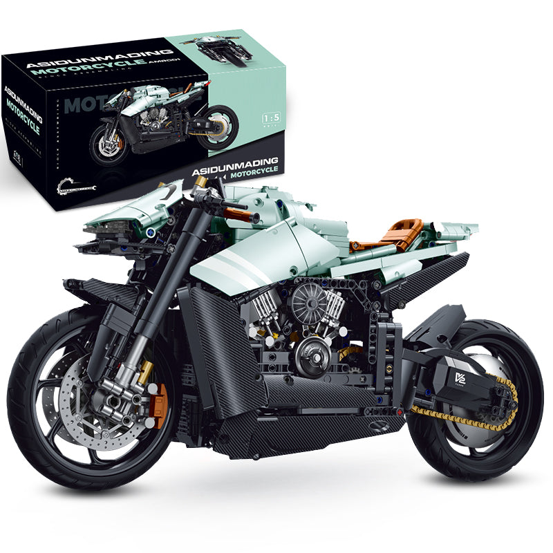 1:5 Aston Martin M7 Motorcycle Buiding Kit with Special Display Stand,  Adult Collectible Models (2176 Pcs)