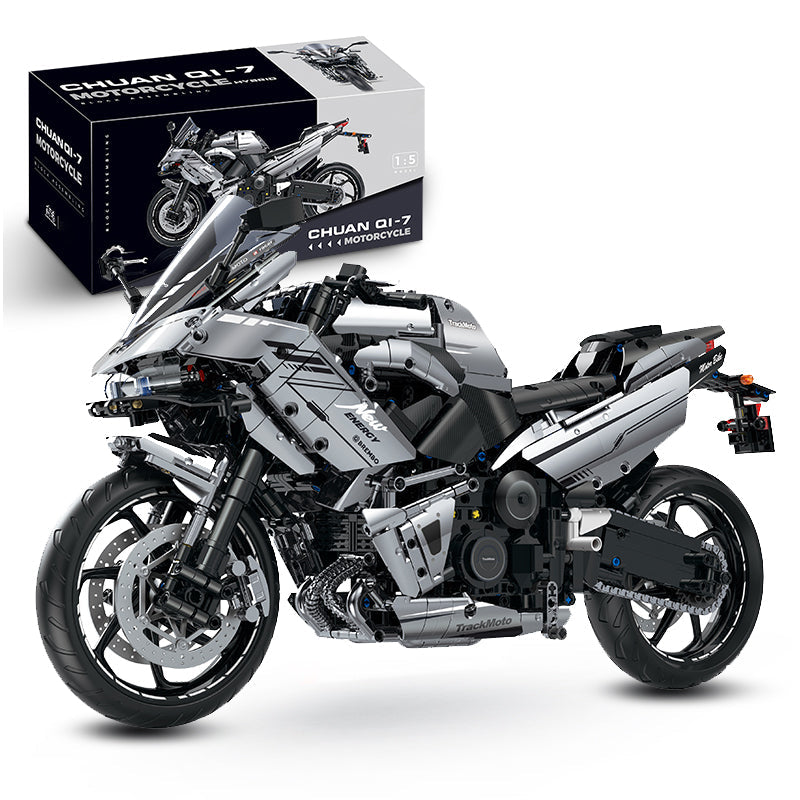 1:5 Kawasaki R7 Motorcycle Buiding Kit with Front and Rear Lights, Exclusive display stand, Adult Collectible Models (2156 Pcs)