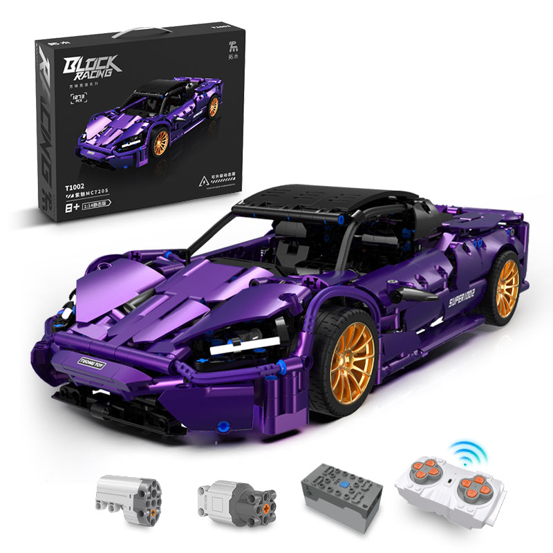 1:14 Purple Phantom Sports Car Building Sets, Collectable Model for Boys Men Teens (1273 Pcs)