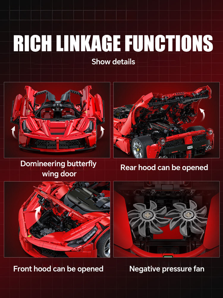 1: 8 LaFerrari C6 Sportcar Building Set, Fully Detailed Simulation, The Ultimate Collectible, None-Remote Controlled (4739Pcs)